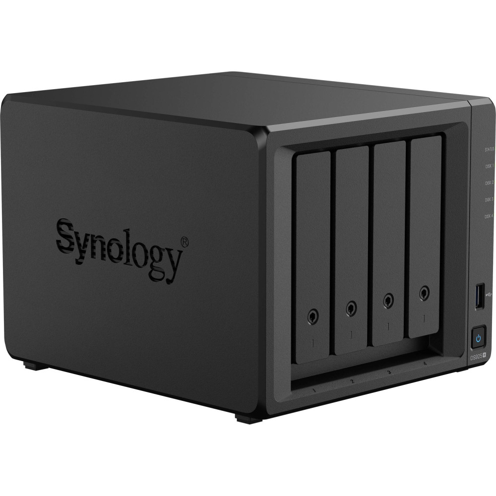 SERVEUR DE STOCKAGE NAS SYNOLOGY DS925+ 4 Baies Tour AMD Ryzen V1500B 4 Cœurs 2.20GHz 4Go DDR4 ECC 2x2.5GbE NVMe