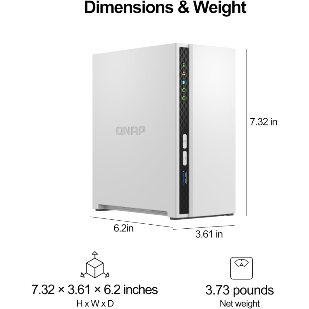 Serveur NAS QNAP TS-233 2 Baies ARM Cortex-A55 2GHz 2Go DDR4